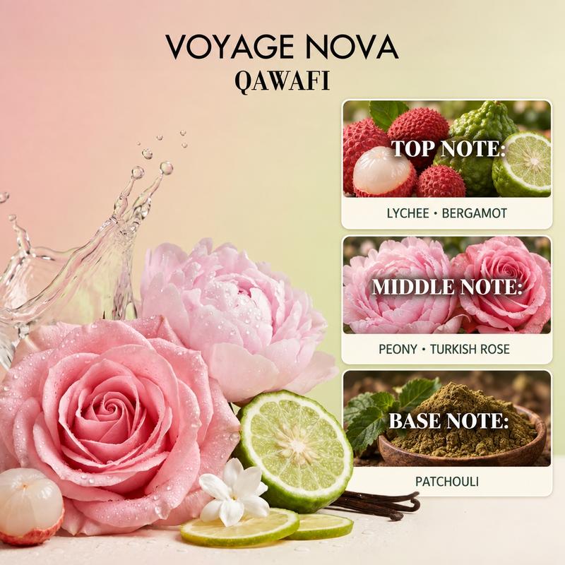 Voyage Nova Women’s Extrait de Parfum – Rose & Fruity Floral Luxury Fragrance, Long-Lasting Perfume, 50ml / 100ml