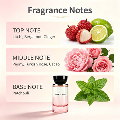 Voyage Nova Women’s Extrait de Parfum – Rose & Fruity Floral Luxury Fragrance, Long-Lasting Perfume, 50ml / 100ml